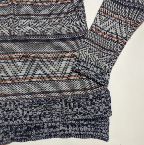 Hippie Rose Blue Brown Aztec Woven Knit Sweater Woman's XL - Picture 6 of 10